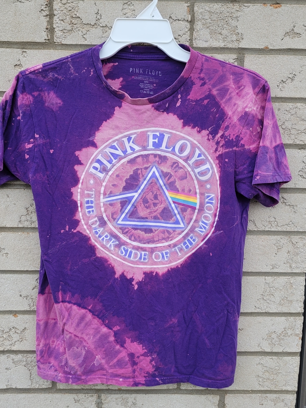 Pink Floyd Dark Side of the Moon Purple Tie Dye Graphic Band T-Shirt Medium - Picture 3 of 7